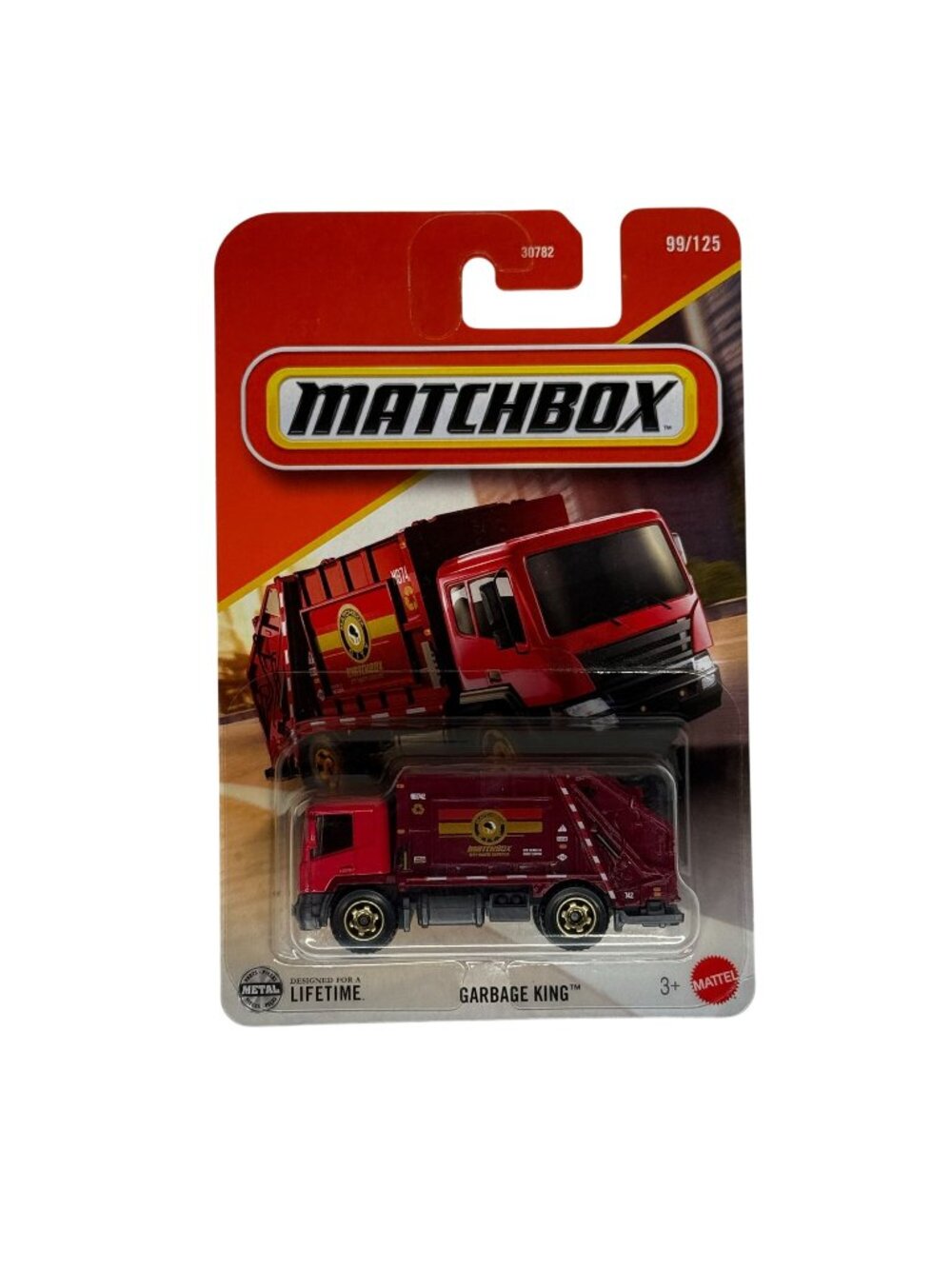 Matchbox Garbage King Truck Red 99 125 Diecast New Sealed